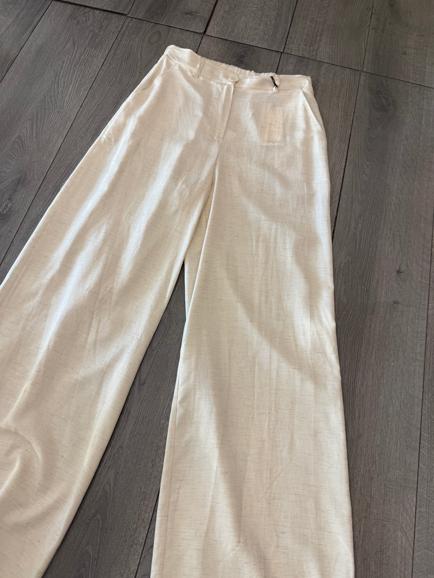 Pantalone lino beige