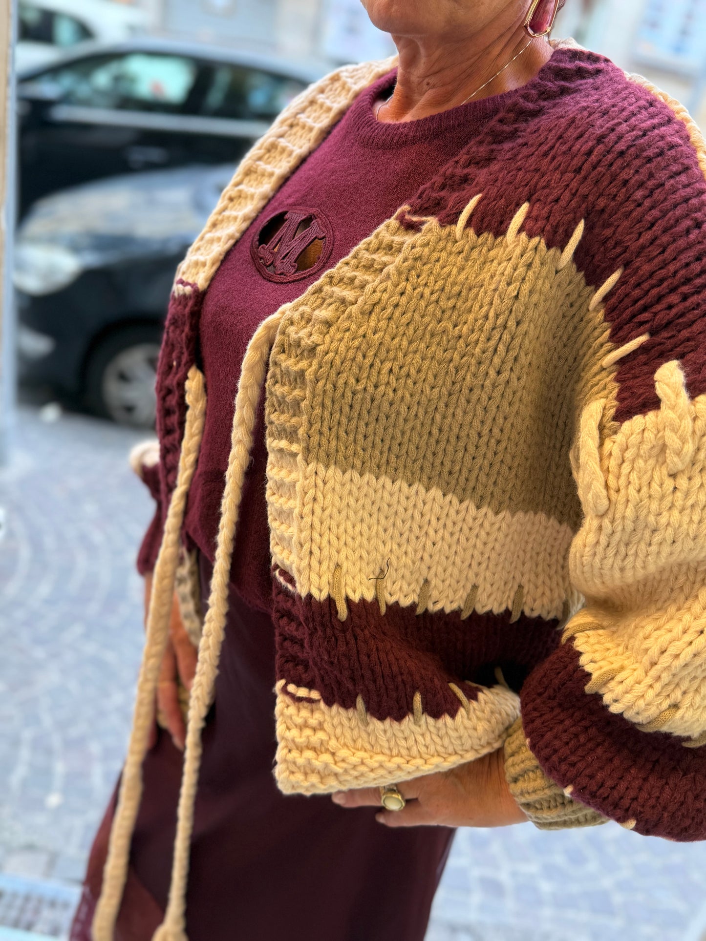 Cardigan nodo largo
