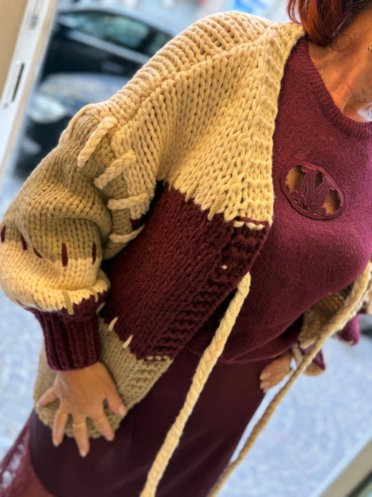 Cardigan nodo largo