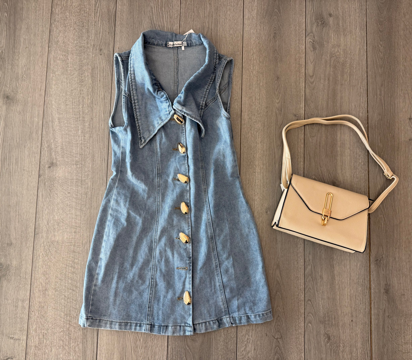 Vestito smanicato in jeans