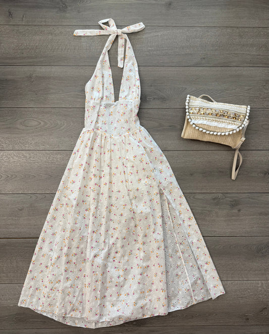 Vestito orange fiori