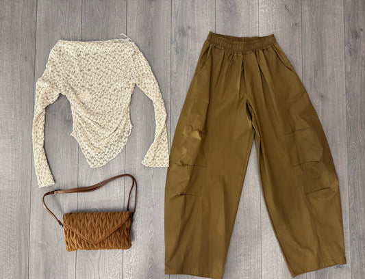 Pantalone balon tessuto