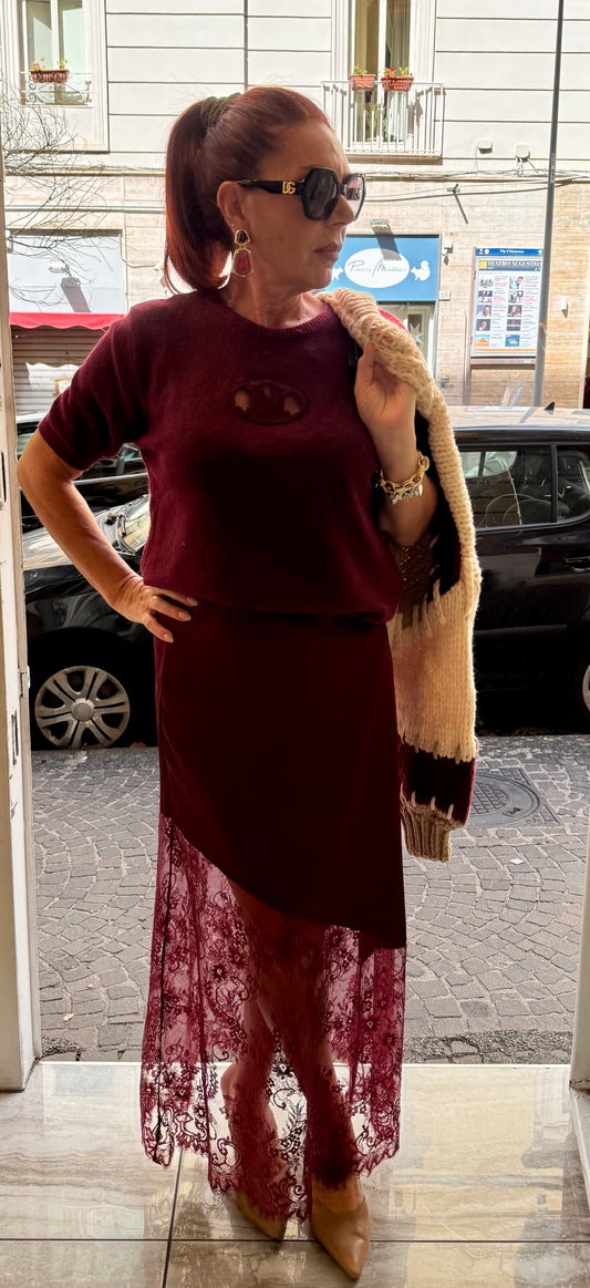 Gonna raso con pizzo