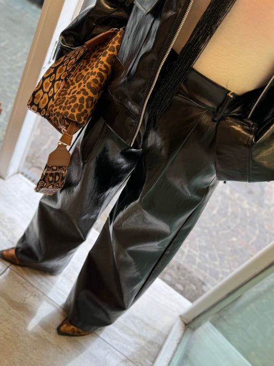 Pantalone palazzo vinile